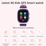 4G Kids Smart Watches Girls with GPS Tracker & Video Calling Kids Cell Phone Watch for Girls Age 5-12, One-Key SOS Call Voice Chat Camera Alarm Clock Touch Screen Smart GPS Tracker for Kids Gift(Pink)