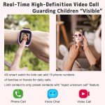 4G Kids Smart Watches Girls with GPS Tracker & Video Calling Kids Cell Phone Watch for Girls Age 5-12, One-Key SOS Call Voice Chat Camera Alarm Clock Touch Screen Smart GPS Tracker for Kids Gift(Pink)