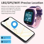 4G Kids Smart Watches Girls with GPS Tracker & Video Calling Kids Cell Phone Watch for Girls Age 5-12, One-Key SOS Call Voice Chat Camera Alarm Clock Touch Screen Smart GPS Tracker for Kids Gift(Pink)
