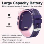 4G Kids Smart Watches Girls with GPS Tracker & Video Calling Kids Cell Phone Watch for Girls Age 5-12, One-Key SOS Call Voice Chat Camera Alarm Clock Touch Screen Smart GPS Tracker for Kids Gift(Pink)