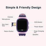 4G Kids Smart Watches Girls with GPS Tracker & Video Calling Kids Cell Phone Watch for Girls Age 5-12, One-Key SOS Call Voice Chat Camera Alarm Clock Touch Screen Smart GPS Tracker for Kids Gift(Pink)