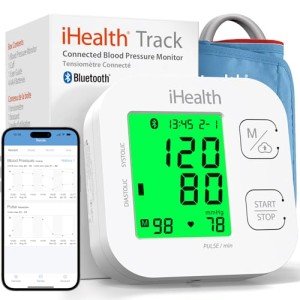 iHealth Track Smart Upper Arm Blood Pressure Monitor with Wide Range Cuff That fits Standard to Large Adult Arms, Bluetooth Compatible for iOS & Android Devices