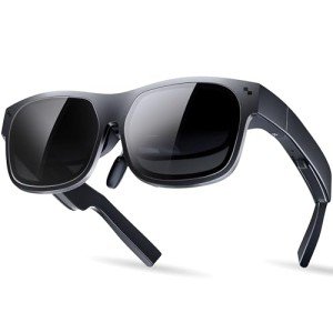 AR Glasses, Smart Glasses with Massive 201 Inch Micro OLED Virtual Theater, 1080P, 3D Movie, 50° FOV, 400 nits Brightness, Support Stream, Game and Work on PC/Android/iOS/Consoles/Cloud