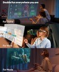 AR Glasses, Smart Glasses with Massive 201 Inch Micro OLED Virtual Theater, 1080P, 3D Movie, 50° FOV, 400 nits Brightness, Support Stream, Game and Work on PC/Android/iOS/Consoles/Cloud