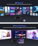 AR Glasses, Smart Glasses with Massive 201 Inch Micro OLED Virtual Theater, 1080P, 3D Movie, 50° FOV, 400 nits Brightness, Support Stream, Game and Work on PC/Android/iOS/Consoles/Cloud