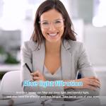 GenXenon Smart Glasses, Clear Blue Light Glasses for Woman, Magnetic Charging,Remote Photography, Open-ear Design, Voice Assistant, 5.3 Bluetooth with Audio Mic for Working Gaming (GS03-C)