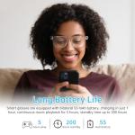 GenXenon Smart Glasses, Clear Blue Light Glasses for Woman, Magnetic Charging,Remote Photography, Open-ear Design, Voice Assistant, 5.3 Bluetooth with Audio Mic for Working Gaming (GS03-C)