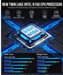 GMKtec Mini PC Intel N150 (Turbo 3.6GHz) 16GB DDR4 1TB PCIe M.2 NVMe SSD, Desktop Computer 4K Dual HDMI Display/4x USB3.2/WiFi 6/BT5.2/RJ45 Ethernet Nucbox G3 Plus
