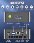 GMKtec Mini PC Intel N150 (Turbo 3.6GHz) 16GB DDR4 1TB PCIe M.2 NVMe SSD, Desktop Computer 4K Dual HDMI Display/4x USB3.2/WiFi 6/BT5.2/RJ45 Ethernet Nucbox G3 Plus