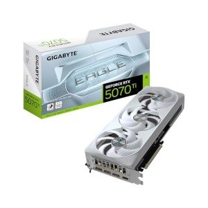 GIGABYTE GeForce RTX 5070 Ti Eagle OC ICE SFF 16G Graphics Card, 16GB 256-bit GDDR7, PCIe 5.0, WINDFORCE Cooling System, GV-N507TEAGLEOC ICE-16GD Video Card