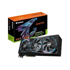 GIGABYTE AORUS GeForce RTX 5070 Ti Master 16G Graphics Card, 16GB 256-bit GDDR7, PCIe 5.0, WINDFORCE Cooling System, GV-N507TAORUS M-16GD Video Card