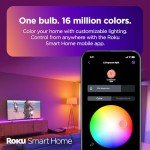 Roku Smart Light Bulbs (Color, 1-Pack) - Dimmable A19 Color Lightbulbs with Adjustable Brightness & Temperature - WiFi Smart Bulbs Works Voice, Alexa & Google Assistant - Smart Home Products