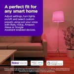 Roku Smart Light Bulbs (Color, 1-Pack) - Dimmable A19 Color Lightbulbs with Adjustable Brightness & Temperature - WiFi Smart Bulbs Works Voice, Alexa & Google Assistant - Smart Home Products