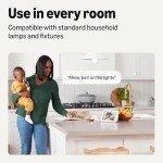 Amazon Basics Smart Indoor LED Light Bulb, Sunset-to-Midnight Activated, Works with Alexa Only, Tunable White, 7.5 W, 1-Pack