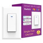 YNF Smart Light Switch, Single Pole, Needs Neutral Wire, 2.4GHz Wi-Fi Light Switch Compatible with Alexa and Google Home, Voice Control and Timer (1 Pack)