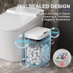 Vanpopubs 2 Pack 2.7 Gal Bathroom Trash Can with Lid, Automatic Trash Can Small Smart Garbage Can Touchless, Slim Motion Sensor Waterproof Plastic Trash Bins for Bedroom Office Kitchen Toilet