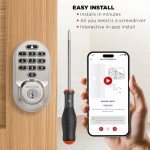 Kwikset Halo Wi-Fi Smart Lock, Keyless Entry Door Deadbolt, Geofence Auto-Unlock, Grade AAA Certified, No Hub Easy Install, Satin Nickel Lifetime Finish Warranty, Backlit Keypad