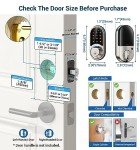 Veise Smart Lock, Fingerprint Door Lock, 7-in-1 Keyless Entry Door Lock with App Control, Electronic Touchscreen Keypad, Smart Deadbolt, Biometric Smart Locks for Front Door, Satin Nickel