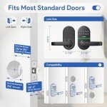 Smart Keypad Door Lock with Handle: NICE DIGI Keyless Entry Digital Lock for Front/Interior Door, Electronic Code Knob, Easy Installation