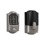Schlage BE499WB CAM 619 Encode Plus WiFi Deadbolt Smart Lock, Keyless Entry Touchscreen Door Lock with Camelot Trim, Satin Nickel