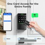 GGUU Smart Lock for Front Door, Keyless Entry Door Locks with Keypad, Fingerprint Door Lock Deadbolt, APP Control, IP53 Waterproof,Easy Install