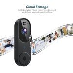 Orbitell Wireless Wi-Fi Video Doorbell Camera with Two Way Audio, AI Motion Detection, Night Vision and Cloud Storage, 2.4G Wi-Fi only