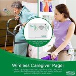 Smart Caregiver Wireless Motion Sensor Alarm System with Pager for Fall and Wandering Prevention | Mountable Motion Detector Alarm Alerts Medical Caregiver with Up to 300' Range | Bed or Door Movement