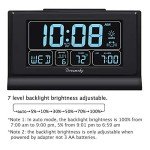 DreamSky Alarm Clocks for Bedrooms with Battery Backup, Auto Set Digital Clock with Date and Day of Week, Temperature, USB Port, Auto DST, Dimmer, 12/24H