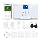 Home Alarm System,12 Pieces Smart Home Alarm Security System DIY No Monthly Fee,Phone Alert,Alarm Siren,Door/Window Sensors,Remotes,Compatible with Alexa and Google, for House Apartment Office,Villa