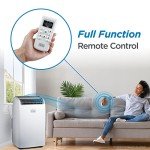 BLACK+DECKER Smart Portable Air Conditioner, 14,000 BTU ASHRAE 128 (10,000 BTU DOE) for Rooms up to 700 Sq. Ft., Smart Portable AC with Follow Me Remote and Window Kit, BPACT14WT, White