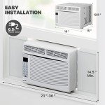 mollie 6,000 BTU Smart Window Air Conditioner with Wi-Fi Connected, Window AC Unit Cools up to 250 Sq.Ft., Remote/App Control, with Easy Install Kit, 115V/60Hz, White