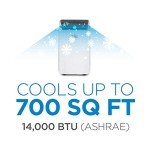 BLACK+DECKER Smart Portable Air Conditioner, 14,000 BTU ASHRAE 128 (10,000 BTU DOE) for Rooms up to 700 Sq. Ft., Smart Portable AC with Follow Me Remote and Window Kit, BPACT14WT, White