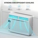 mollie 6,000 BTU Smart Window Air Conditioner with Wi-Fi Connected, Window AC Unit Cools up to 250 Sq.Ft., Remote/App Control, with Easy Install Kit, 115V/60Hz, White