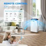 Humhold 14000 BTU Portable Air Conditioners with Remote Control, 3-in-1 Free Standing Cooling AC Unit with Fan & Dehumidifier, Cools Room up to 700 sq.ft, Smart/Sleep Mode,3 Speed,Auto Swing,24H Timer