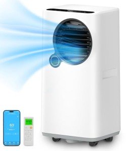 Portable Air Conditioners, 16000 BTU 6-in-1 Cooling, Dehumidifier & Fan, Ultra Quiet with 24H Smart Timer, Auto Shut-Off & Child Lock for Home/Bedroom/Office