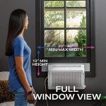 GE Profile ClearView Inverter Window AirConditioner Unit, 12,200 BTU,115 Volt,U-Shaped Adjustable Depth,Energy Efficient Cooling up to 550 sq ft.,Ultra Quiet, SMART Home Capable,Includes Remote,White