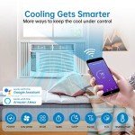 Acekool Smart Window Air Conditioner, 6000 BTU Air Conditioner Window Unit Remote/App Control and Dehumidify Function, Quiet Operation, Energy Savings, Cools 250 Sq.ft, 110-115V
