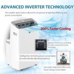 Whynter Inverter Portable Air Conditioner 14,000 BTU with Dual Hose, Dehumidifier, Cooling Fan & Smart Wi-Fi for 600 Sq Ft Rooms, NEX ARC-1230WN (12,000 SACC), White