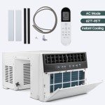 R.W.FLAME 12,000 BTU Window Air Conditioners, U-Shaped Air Condtioner Unit Cools up to 550 Sq. Ft, 6 Modes 24H Timer Energy-saving Window AC Units, Full Window View, Easy to Install, White