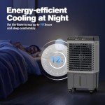 Windowless Air Conditioners Portable, Swamp Cooler with 3Modes & 3Speeds, 12H Timer for Smart Auto-off, 5Gal Tank for 48H Cooling, Evaporative Air Cooler 26FT Remote, 120°Swing ac unit No Hose Needed