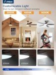Amico Ceiling Fans with Lights, 52 inch Smart Ceiling Fan with Remote/APP/Alexa Control, Reversible DC Motor, 5 Blades, 6 Speeds, 3CCT, Dimmable, Noiseless, Wifi Ceiling Fan for Bedroom, Farmhouse