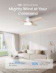 Dreo Ceiling Fans with Lights, 12 Speeds & 3 Fan Modes, Quiet DC Motor, Low Profile Easy to Install, Flush Mount Smart Ceiling Fan with Dimmable LED, 12H Timer for Bedroom, Remote, White, 44''