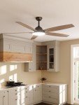 Amico Ceiling Fans with Lights, 52 inch Smart Ceiling Fan with Remote/APP/Alexa Control, Reversible DC Motor, 5 Blades, 6 Speeds, 3CCT, Dimmable, Noiseless, Wifi Ceiling Fan for Bedroom, Farmhouse