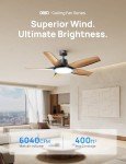 Dreo Smart Ceiling Fans with Lights, Low profile Ceiling Fan with Alexa/App, 52'' Dimmable Lighting & Color Tuning, RGB Ambient Light for Living Room, Game Room, Easy Installation, Quiet, Black