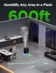 GoveeLife Smart Humidifiers for Bedroom Large Room, Top-Fill Cool Mist 6L WiFi Air Humidifier, Auto Mode, App & Voice Control, 60H Runtime, Rapid Humidification, RGB Nightlight Baby Plants, Black