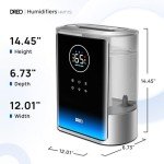 Dreo 8L Smart Humidifiers for Bedroom 600ft², 80H Runtime Warm&Cool Supersized Mist Humidifier for Large Room Indoor, Quiet Whole House humidifier for Baby, Plants, with Alexa/Google, Silver, HM717S