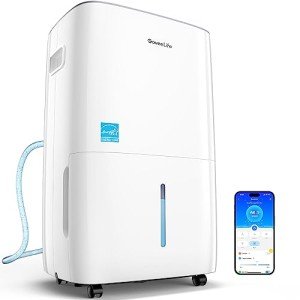 GoveeLife Dehumidifier for Home 4,500 Sq.Ft, 50 to 109 Pint Smart Auto Humidity Control, Drain Hose, 2.0Gal Bucket, Energy Star Most Efficient Compressor Dehumidifiers for Basement, Bathroom, Bedroom