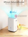 GoveeLife Dehumidifier for Home 4,500 Sq.Ft, 50 to 109 Pint Smart Auto Humidity Control, Drain Hose, 2.0Gal Bucket, Energy Star Most Efficient Compressor Dehumidifiers for Basement, Bathroom, Bedroom