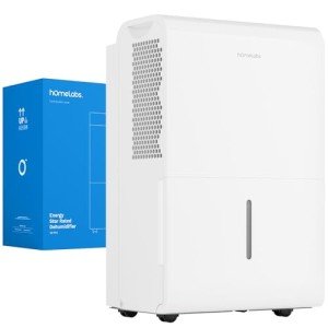 hOmeLabs 4,500 Sq. Ft WiFi-Enabled Dehumidifier - Powerful Humidity Control for Large Rooms & Basements - Robust Moisture Removal 50 pint (Previously 70 Pint) HME031003N