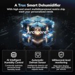 4500 Sq.Ft Most Efficient Energy Star 2024 Dehumidifier,AEOCKY Max 80 Pint/D(Standard 52Pint/D) Smart Compressor Dehumidifier with Drain Hose, Intelligent Humidistat,for Basement,Bedroom,Home,Bathroom